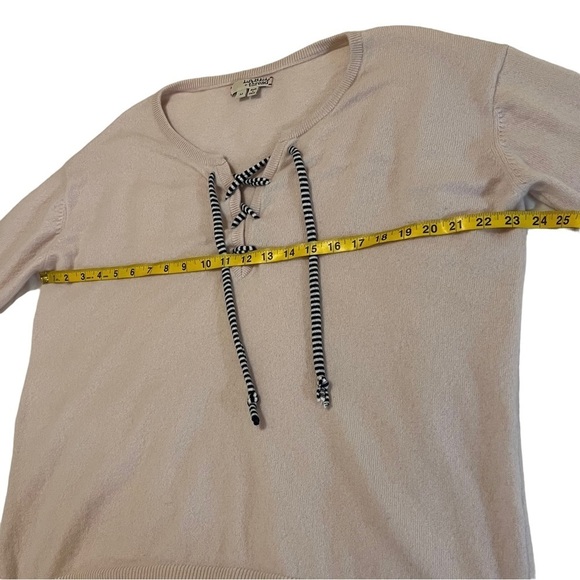 LABEL + Thread 100% Cashmere Henley Style Tie Sweater M Relaxed slouchy boxy - Picture 13 of 14
